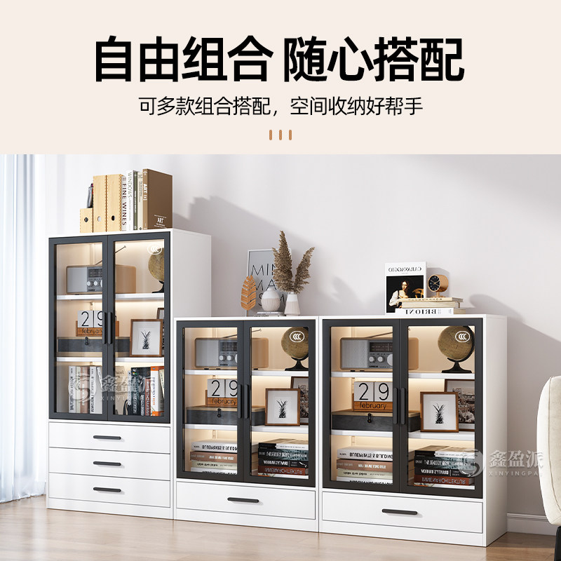 办公室桌边柜抽屉斗柜活动矮柜组合钢制文件柜茶水隔断收纳储物柜