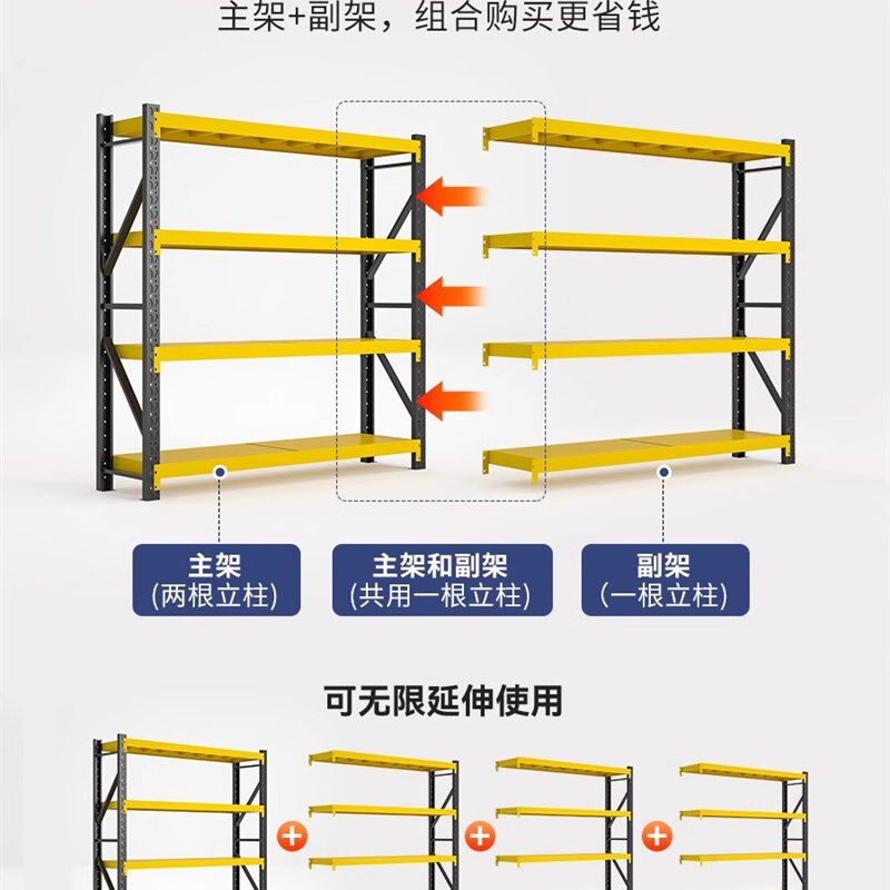 转角L型货架90度直角收纳架800库置物架家用多层储物架加厚铁架子
