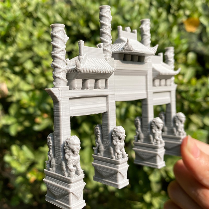 万景楼水陆缸微景观吸水石假山盆景鱼缸古风建筑小摆件狮门牌坊