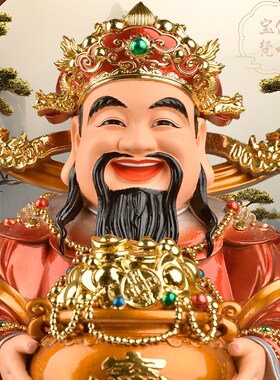 财神爷神像家用供奉文财神佛像树脂精工纯手工摆件范蠡比干财神像