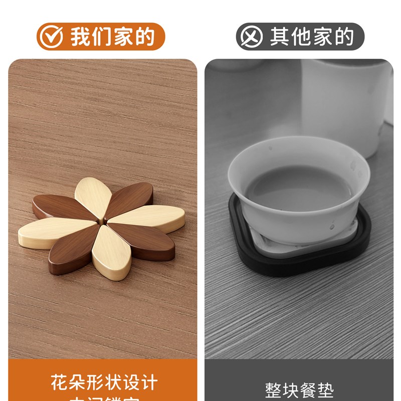 向日葵餐垫餐桌防烫耐高温锅垫碗垫家用实木菜盘垫杯垫加厚隔热垫