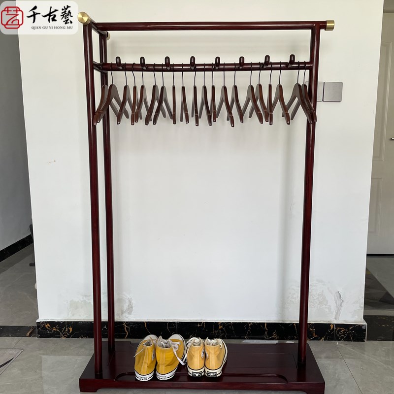 红木衣架新中式落地挂衣架花梨木卧室衣帽架实木中式置物架衣帽架