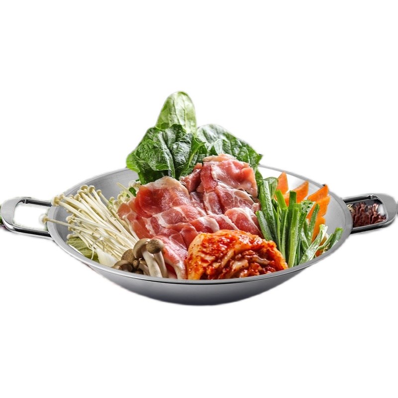 商用火锅鼎电磁炉专用麻辣烫锅平底鸳鸯锅圆底双耳鼎大容量子母盆