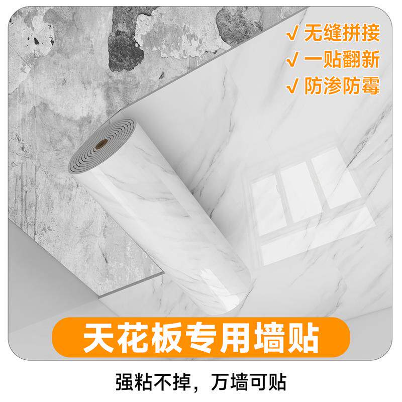 天花板贴纸自粘房顶装饰遮丑客厅棚顶脱落修补墙贴板屋顶吊顶自装