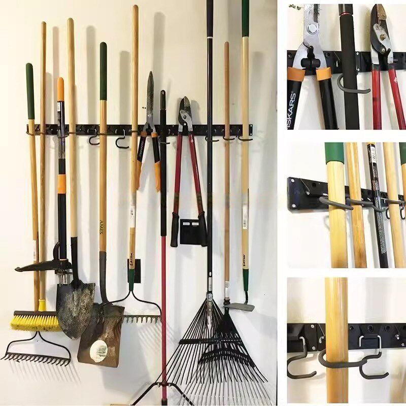 农具摆放架新款农用园艺扫把拖把铁锹多功能工具收纳整理挂钩挂条