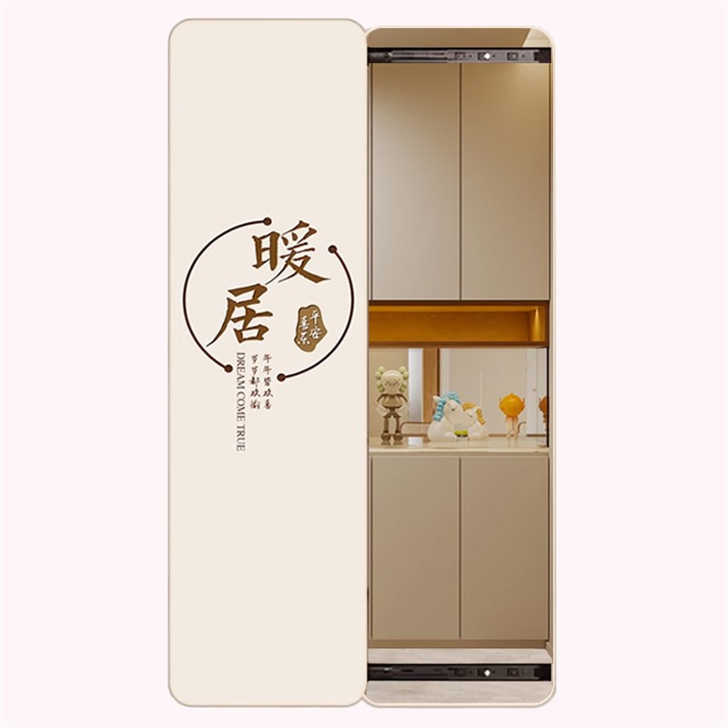 挂墙隐形推拉画卧室穿衣镜隐藏式全身镜子玄关装饰镜画推拉镜入户