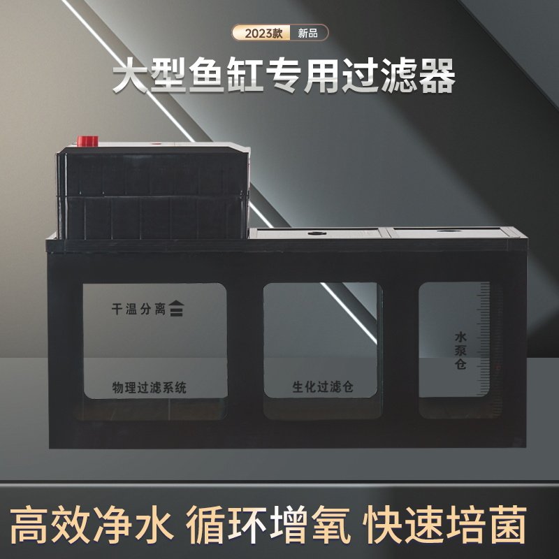 小型鱼缸超白底滤仓干湿分离盒过滤循环系统整套过滤箱定制下滤槽