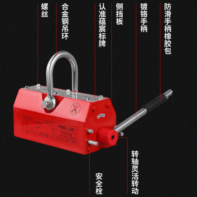 磁铁超强力手动永磁吸盘强磁力磁铁大吸力起重器吸钢板模具圆钢