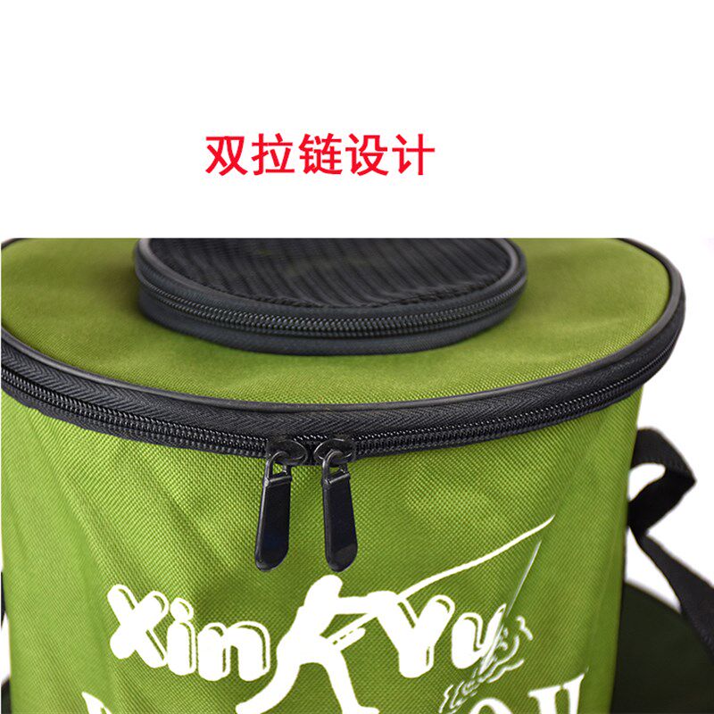 钓鱼桶折叠水桶带盖活鱼桶便携防水帆布鱼桶钓鱼用具装鱼箱手提桶