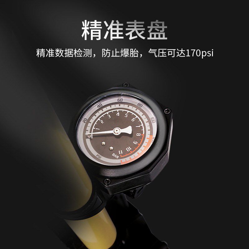 欧耐新型高压打气筒自行车家用通用电动摩托车公路车专用气表气泵