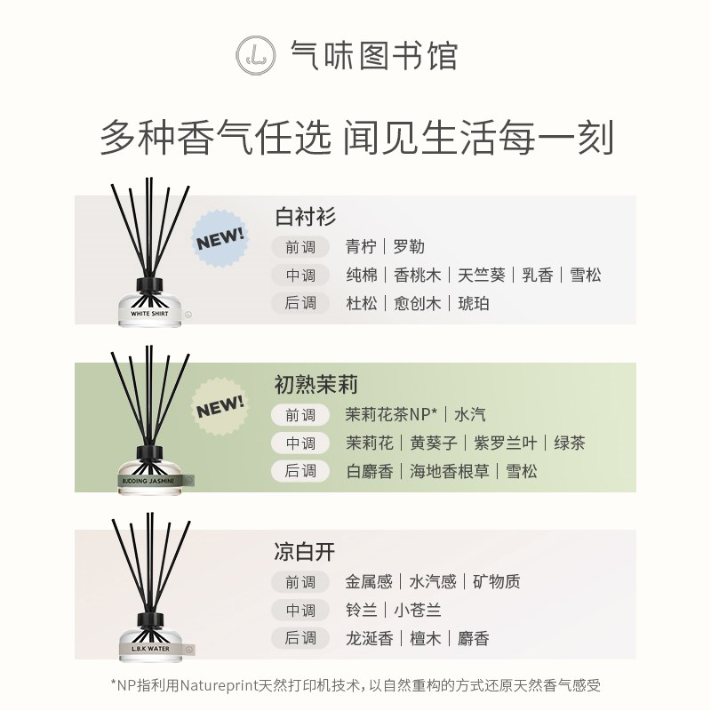 气味图书馆藤条香薰房间卫生间客厅无火茶香香氛持久留香