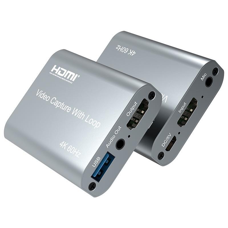厂价4K60HZ采集卡 HDMI视频采集盒独立音频USB视频采集器带环出U2