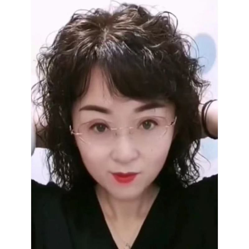 真头发老年人假发真人发丝中长版超轻薄新款新年补发片假头发女款