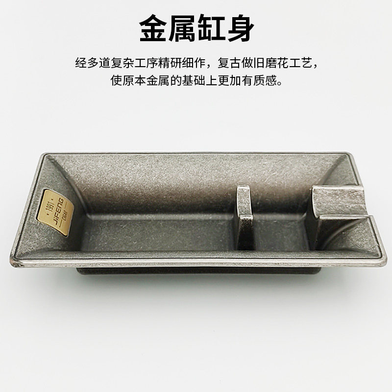 纯铜雪茄烟灰缸仿古烟盅创意个性大号雪茄专用烟灰盘金属茶几装饰