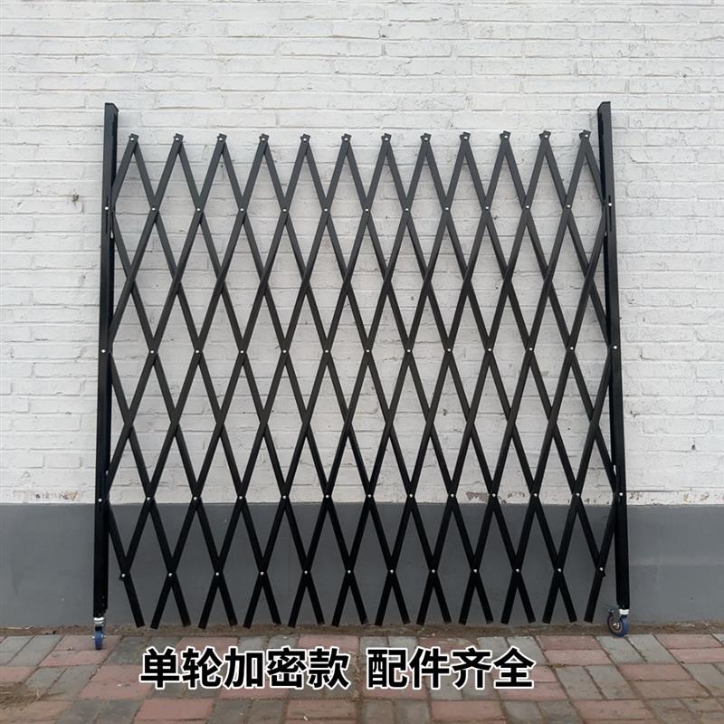 不锈钢喷塑伸缩围栏安全隔离手动推拉门可移动折叠防护栏安全围栏