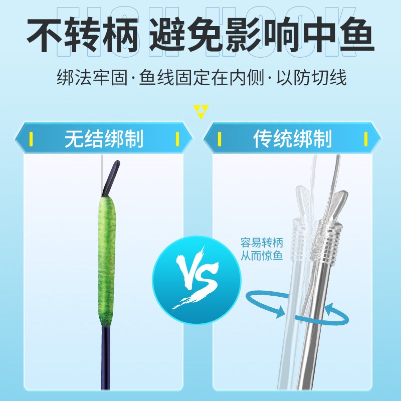 丸美享钓熊猫稳无结子线双钩成品鱼钩绑好关东防缠绕黑坑竞技钩