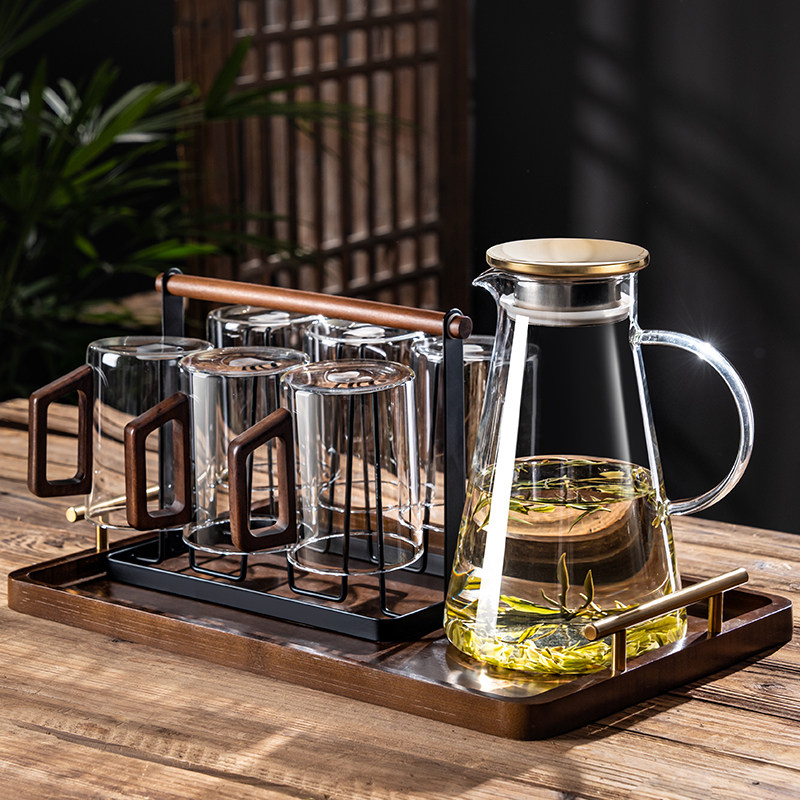 耐高温玻璃杯家用客厅茶几轻奢高档喝水杯泡绿茶杯子套装带把手