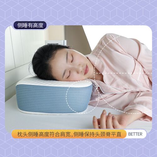 温眠人体工学护颈枕记忆棉枕芯助睡眠护颈椎枕头颈椎牵引修复专用