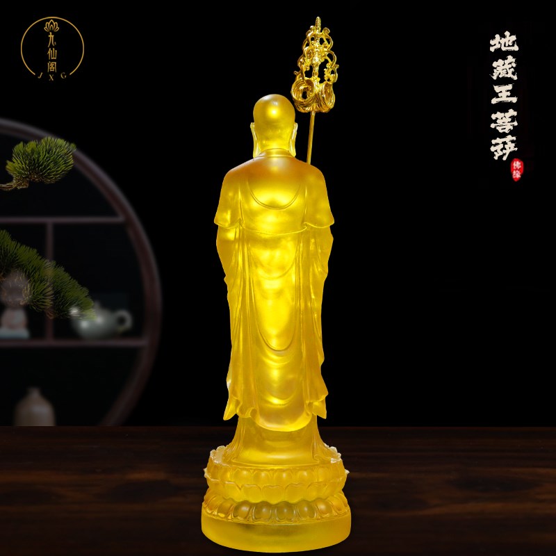 新款树脂水琉璃地藏王佛像寺庙佛堂供具摆件客厅玄关桌面家用中式