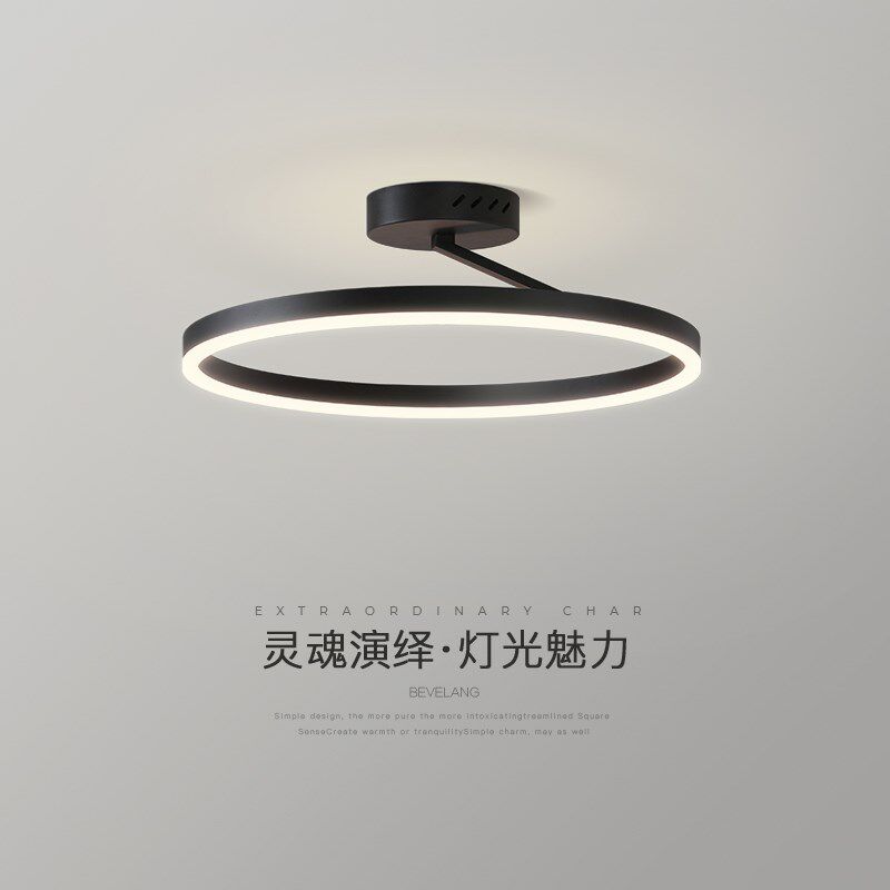 吸顶灯卧室灯现代简约2024新款个性设计铁艺圆形家用餐厅书房灯饰