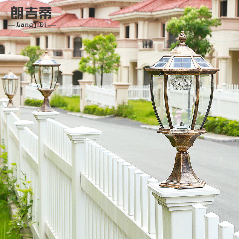 太阳能柱头灯墙头灯庭院灯超亮家用围墙灯防水户外别墅大门柱子灯