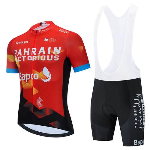 2021Bahr夏季短袖自行车服装套装男子公路自行车快干透气吊带自行