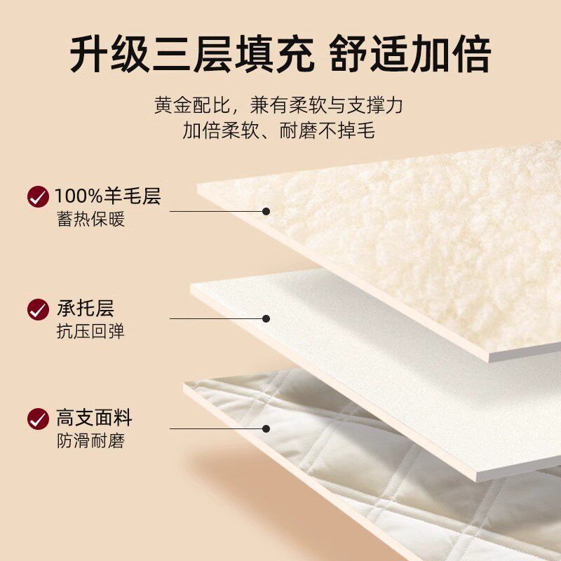 羊毛床垫垫褥冬季床褥垫加厚保暖冬天垫被褥子羊羔绒垫子被褥铺底