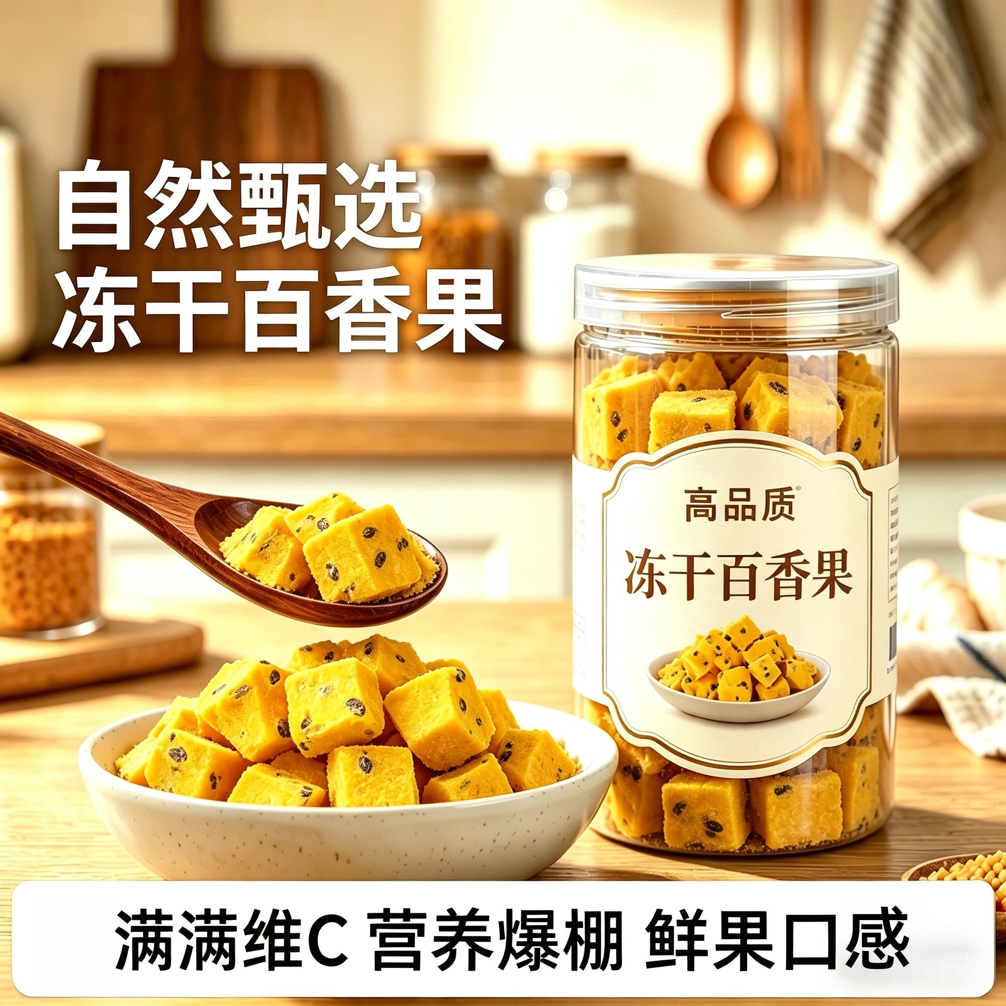 央妈推荐冻干百香果干块搭配金桔柠檬冲泡网红水果茶散装新鲜冷饮