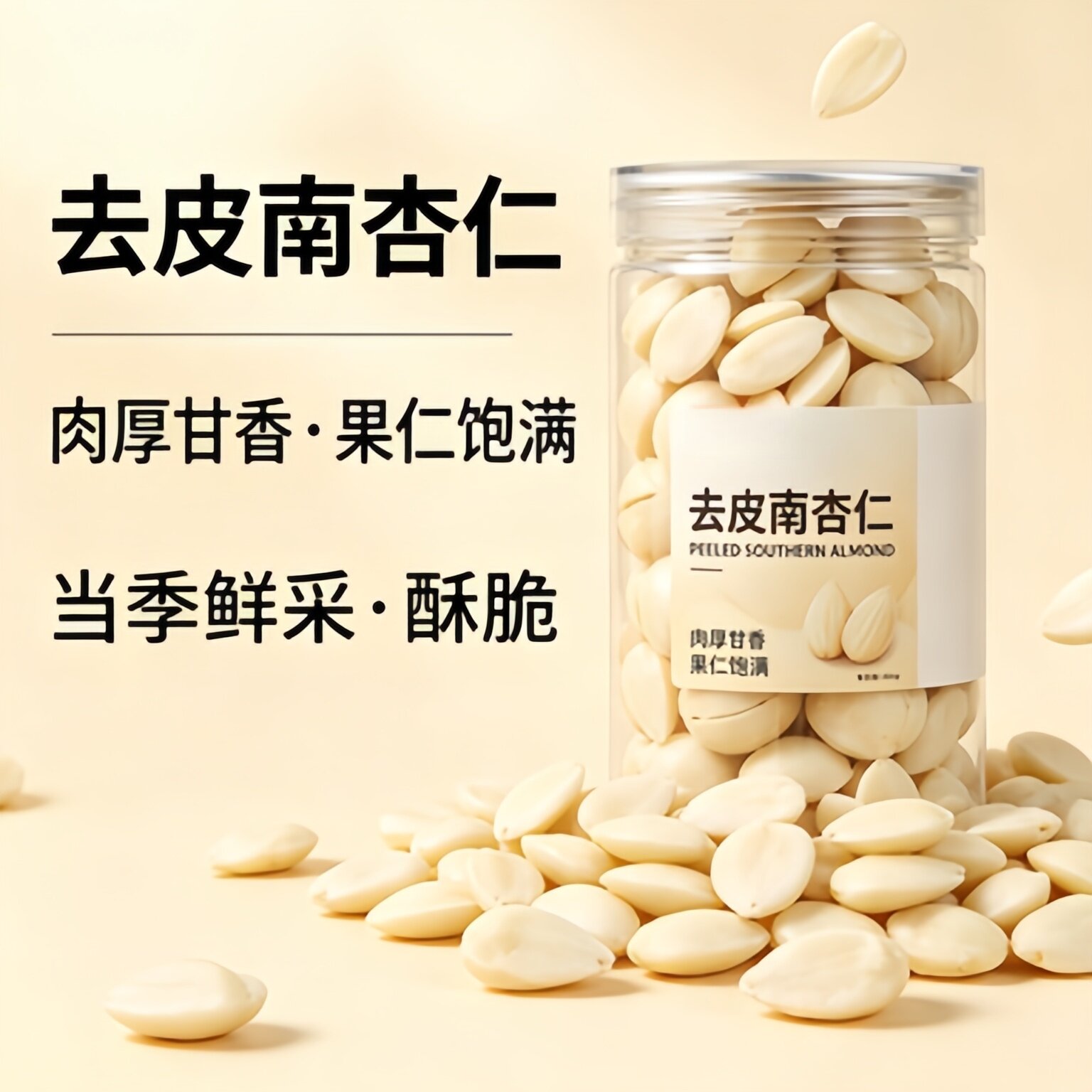 央妈推荐承德生南甜杏仁去皮新货原味无添加打豆浆食用官方旗舰店