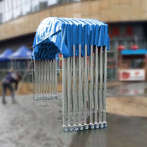 移动推拉棚遮阳棚伸缩雨棚电动雨蓬大排档烧烤帐篷悬空防晒棚定做