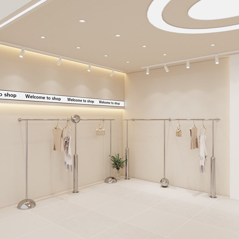 服装店陈列架上墙壁挂式不锈钢童装创意挂衣架货架女装店铺展示架