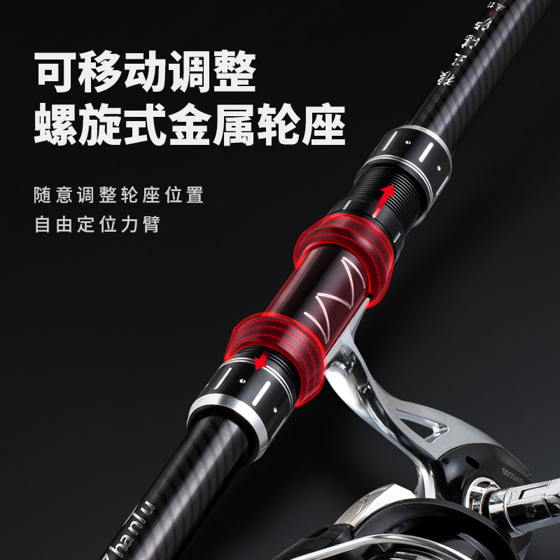 狼王湛泸海竿套装超硬碳素远投竿钓鱼海钓竿甩杆金属鲢鳙海杆抛竿