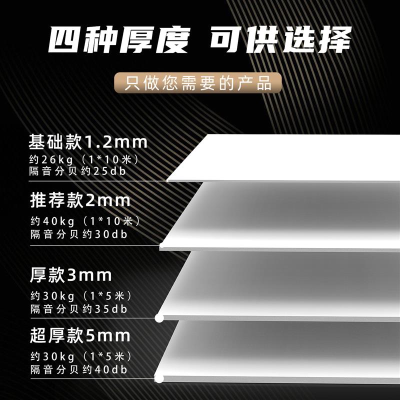 环保阻尼隔音毡隔音毯家用墙体卧室吊顶地面隔音棉隔音板装修材料