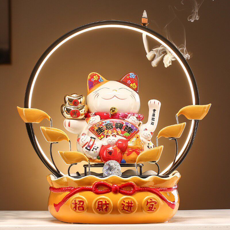 招财猫摆件开业家用自动摇手创意陶瓷家居装饰品店铺前台开业礼品
