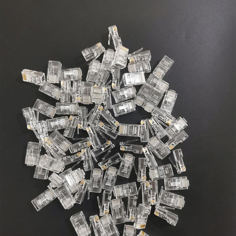 优质超五类水晶头RJ45网线接头 8P8C八芯三叉纯铜片水晶头1000个