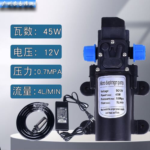 微型隔膜泵家用220V12V60W自吸增压喷雾电泵车载洗车高压智能水泵