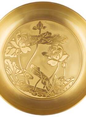 供盘全铜供果盘家用客厅莲花供盘水果盘供果果盘黄铜纯铜盘大小号