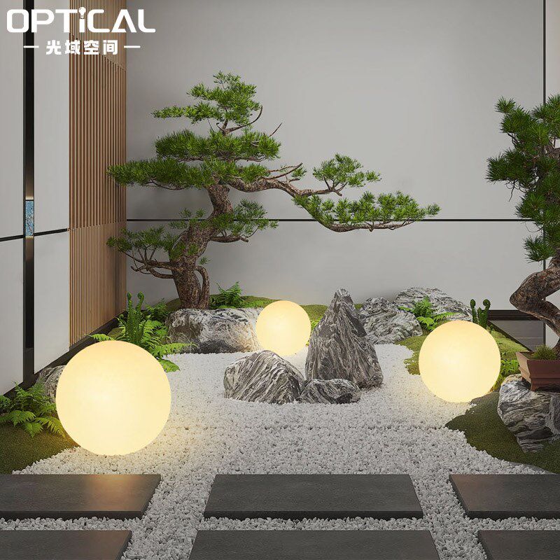 led圆球灯室内楼梯下景观造景灯发光月球灯庭院球形落地氛围灯