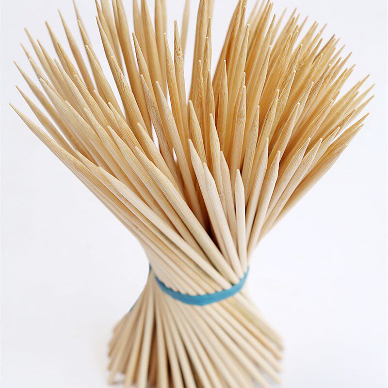 加粗短一次性竹签批發20cm*4mm 4000支菠萝水果签 手工艺签鸡排签