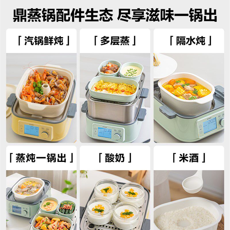北鼎电蒸锅多功能家用大容量蒸煮一体锅电蒸锅蒸烤箱汽锅蒸锅G76