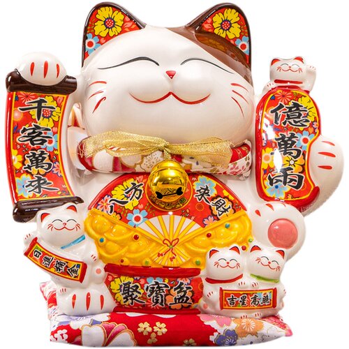 招财猫摆件开业发财猫卡通存钱罐储蓄罐大号陶瓷店铺前台家居礼品