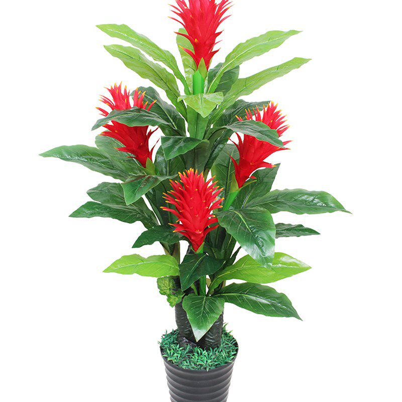 仿生植物盆栽鸿运当头客厅摆件假花仿真绿植室内装饰塑料红掌摆设