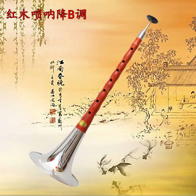 包邮/精品乌木唢呐降B调/B调/黑檀木唢呐/红木唢呐/哨子9个
