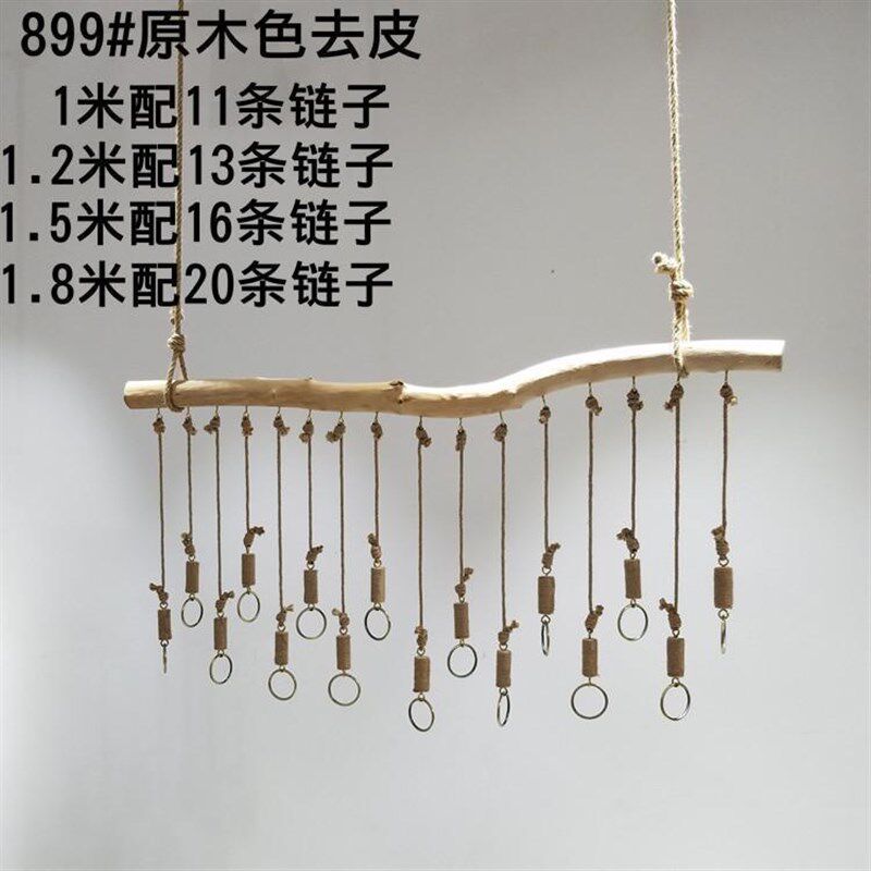 服装店展示架 树枝麻绳装饰吊环吊钩 上墙悬挂侧挂吊架复古服装架