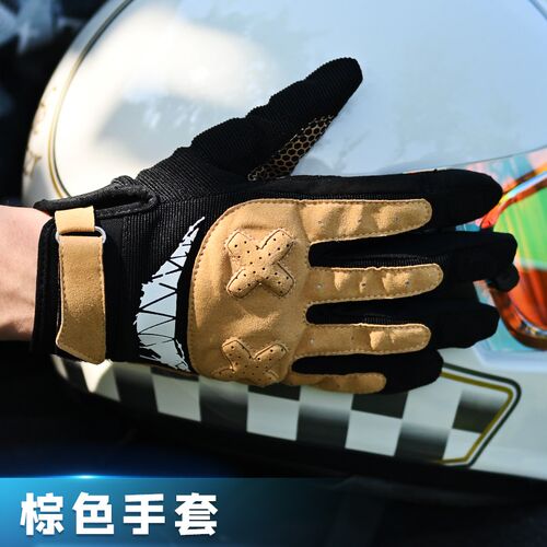 HVA机车手套骑行男女骑士紫色防寒四季马卡龙秋冬季机车手把套