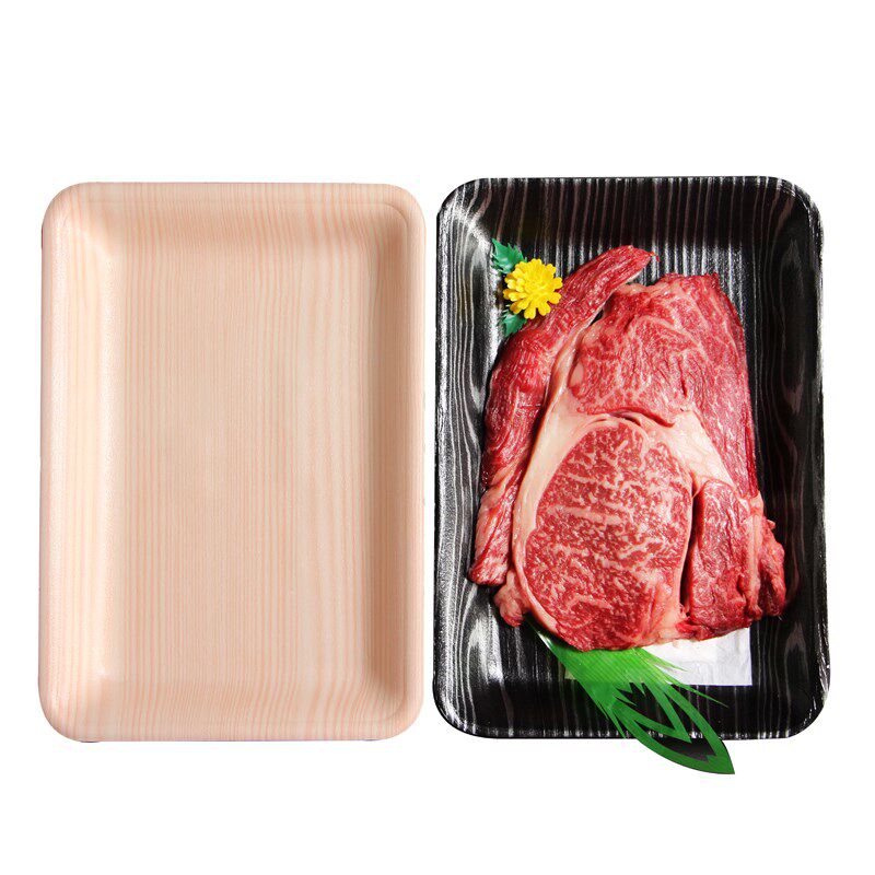 2013一次多性木纹托盘鱼牛排包装盒超市海鲜猪肉打包盒生鲜托盘