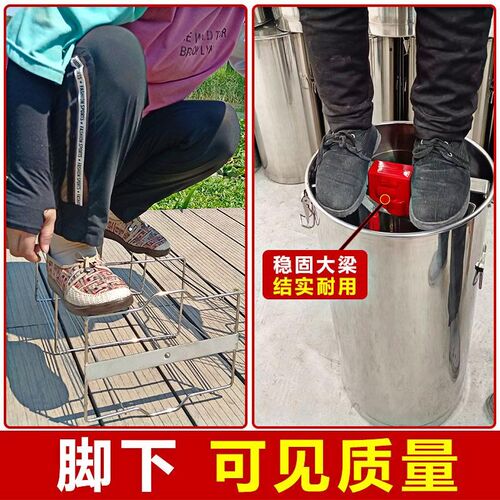 长福不锈钢摇蜜机加厚304小型蜜蜂摇糖机打糖机摇蜂蜜桶养蜂工具