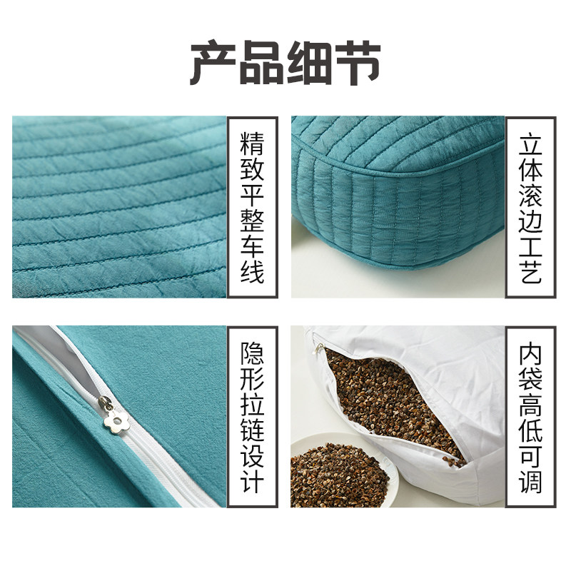 全荞麦皮枕头枕芯护颈椎助睡觉睡眠专用大人高家用硬学生宿舍韩式
