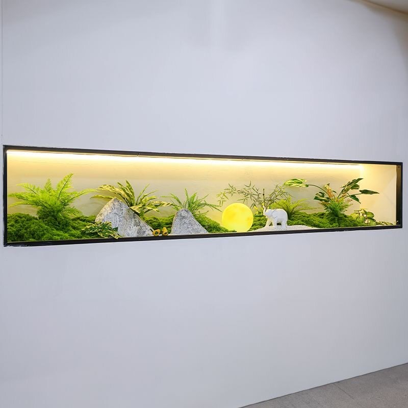 仿真绿植入户玄关造景室内假山石微景观茶室餐厅橱窗小型摆件装饰