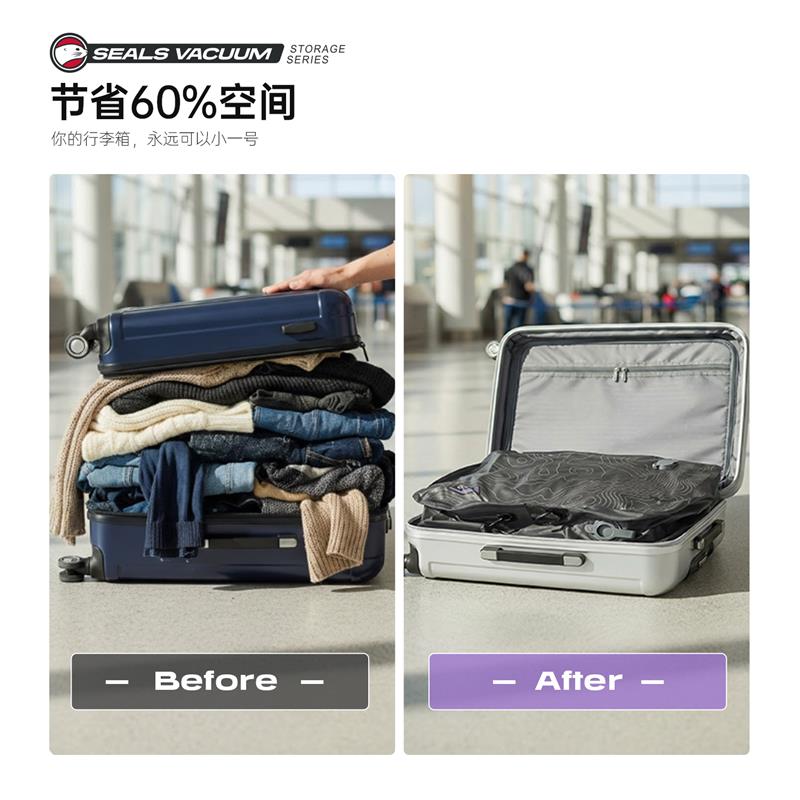 旅行压缩袋羽绒外套气密袋衣服防水真空收纳袋旅游可携式行李托运